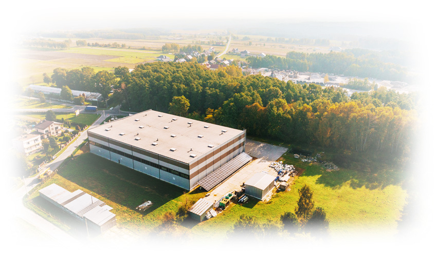 Magazyn z wyrobami ze szkła ekologicznego