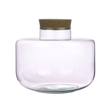 Szklany wazon W-712A + korek H:20cm, D:25cm