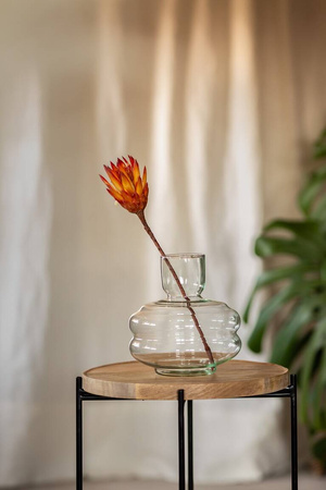 Szklany wazon W-717 H:19cm D:18cm