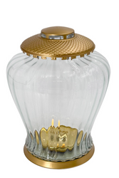 Znicz lampion LED Kobe złoty H:31cm