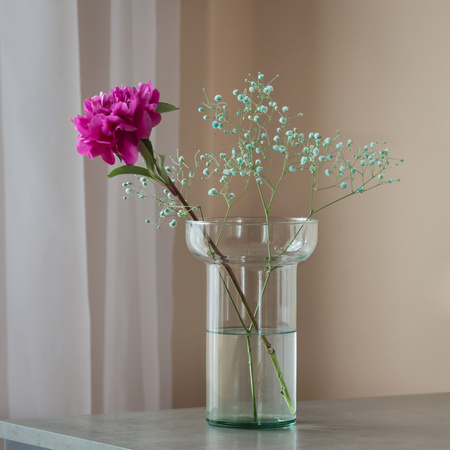 Szklany wazon W-787 H:22cm D:14cm