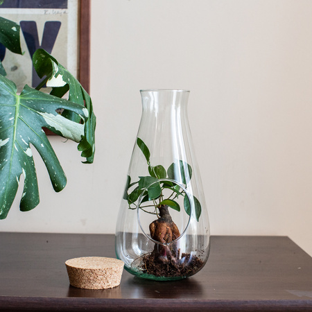 Wazon z korkiem W-772 boczny otwór+korek H:29cm D:14cm