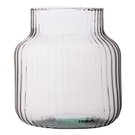 Szklany wazon ryflowany słój W-395C H:30cm D:21,5cm