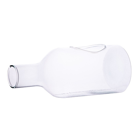 Szklany wazon butelka H:33cm D:14cm W-394A1+boczny otwór płaski bok