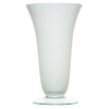 Szklany wazon na stopie W-194 H:19,5cm D:11,5cm Biały
