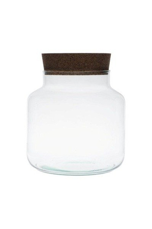 Szklany wazon W-395+korek H:30cm D:21,5cm