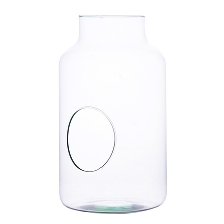 Szklany wazon słój W-395K1+otwór boczny H:25cm D:14,5cm