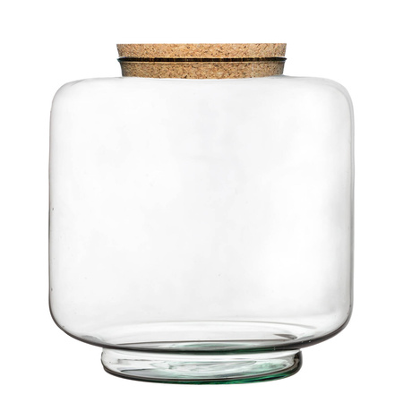Szklany wazon W-719C+korek H:24 cm D:24 cm