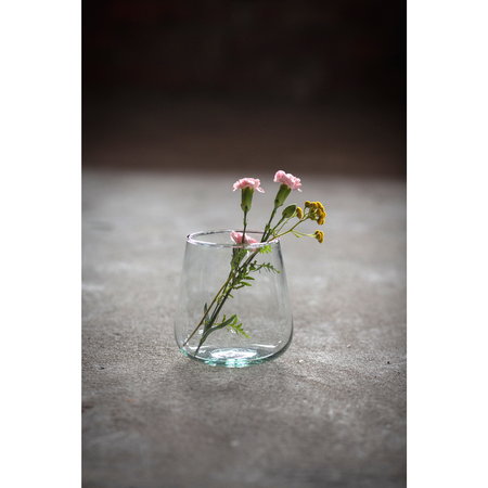 Szklany wazon WL-111B H:13cm D:12cm