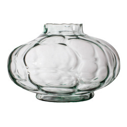 Szklany kulisty wazon UFO pawie oczko H:20cm D:30cm