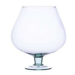 Szklany wazon na stópce koniakówka KK-2 H:24,5cm D:22cm