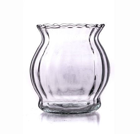 Szklany wazon W-405 OPTYK H:10cm D:8cm