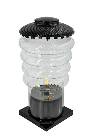 Znicz lampion LED Tokio czarny H:34cm