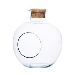 Szklane terrarium W-468A+boczny otwór+korek H:22cm D:19cm