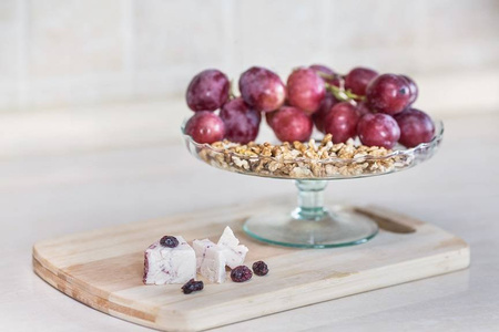 Szklana patera P-7 optyk H:7cm D:19cm