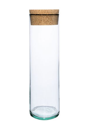 Szklany wazon cylinder H:30cm D:8,6cm+korek