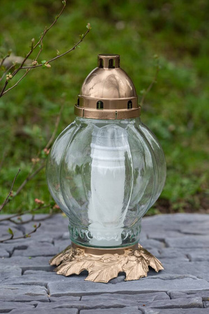 Znicz szklany KO-14 H:24,8cm D:20,5cm