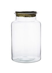 Wazon słój z korkiem z kory litej W-332B H:35cm D:19cm