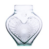 Szklany wazon znicz serce małe H:20cm D:17,5cm