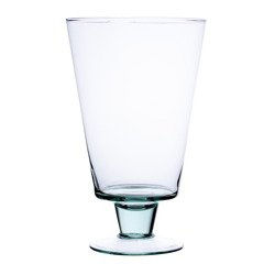 Szklany wazon na stopie W-235 H:25cm D:16,5cm