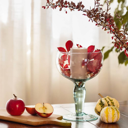 Szklany wazon na stopie W-551 H:27cm D:19cm