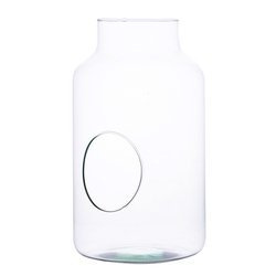 Szklany wazon słój W-395K1+otwór boczny H:25cm D:14,5cm