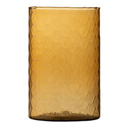 Szklany wazon cylinder plaster miodu kolor bursztyn H:17,5cm D:8,5cm
