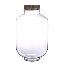 Szklane terrarium z korkiem W-261B H:30cm D:18,5cm