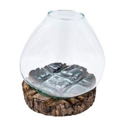 Ręcznie wylane szkło na drewnie 21-27cm