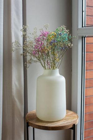 Dekoracyjny wazon szklany kremowy W-629 H:30m D:18,5cm