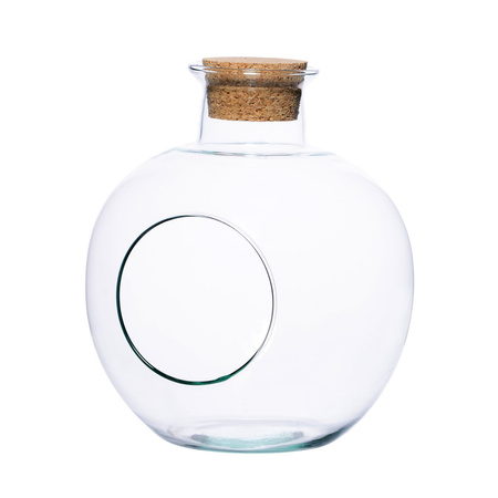 Szklane terrarium W-468A+boczny otwór+korek H:22cm D:19cm