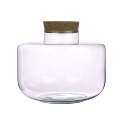 Szklany wazon W-712A + korek H:20cm, D:25cm