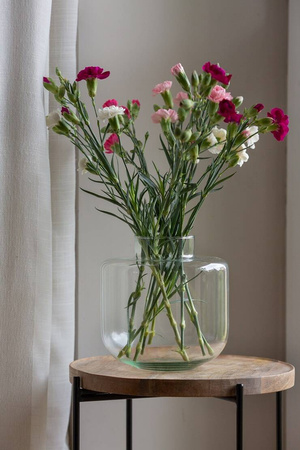 Szklany wazon W-712 H:19 cm D:19 cm