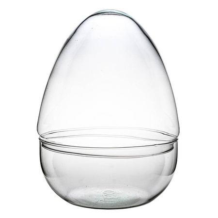Szklane terrarium jajko W-694+W-694/I H:26,5cm D:19,8cm