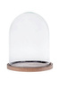 Kopuła szklana z podstawką drewnianą, klosz W-315D2 H:21cm D:15cm