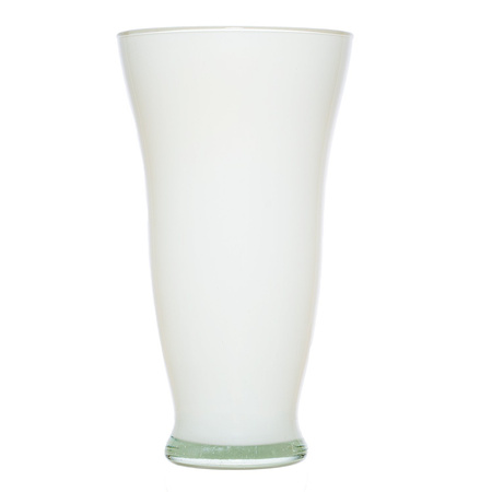 Szklany wazon W-57 H:20cm D:12,5cm Biały