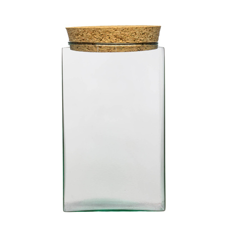 Szklany wazon z korkiem KW-3A H:18,5 cm cm D:11,5 cm