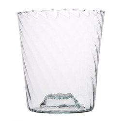 Szklana doniczka na storczyka DS-1 Optyk skręcony H:15cm D:14cm