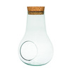 Szklane terrarium W-488+boczny otwór+korek H:29cm D:19,5cm