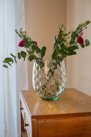 Szklany wazon W-773 plaster miodu H:22cm D:18,5cm