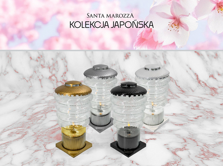 Znicz lampion LED Tokio czarny H:34cm