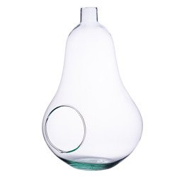 Szklany wazon gruszka+boczny otwór H:35cm D:23cm