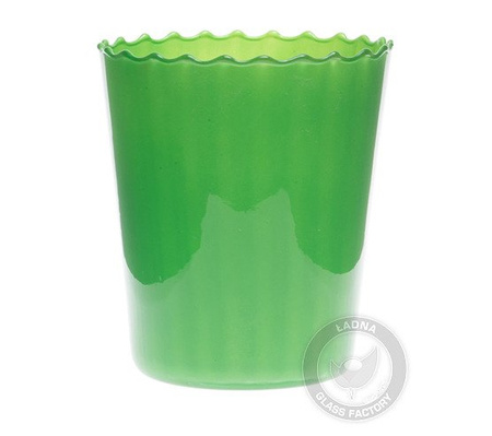 Szklana doniczka zielona DS-1A optyk prosty H:15cm