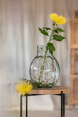 Szklany wazon W-615 pawie oczko H:25cm D:19cm