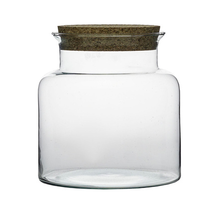 Szklany wazon W-332A+korek H:21cm D:19cm
