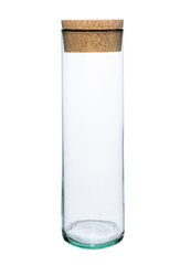 Szklany wazon cylinder H:30cm D:8,6cm+korek
