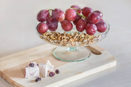 Szklana patera P-7 optyk H:7cm D:19cm