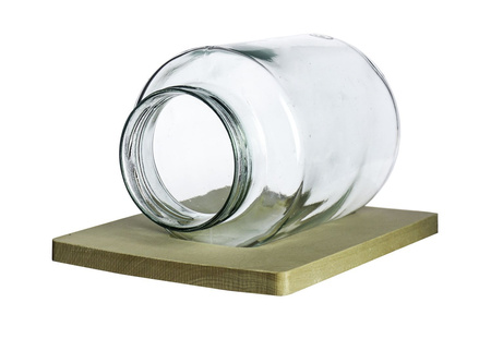 Szklany wazon WM-G001+deska H:20cm D:14,5cm