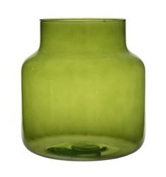 Szklany wazon słój W-395C H:20cm D:19cm Zielony