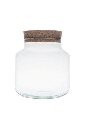 Szklany wazon W-395J+korek H:20cm D:17cm